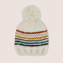 Load image into Gallery viewer, Knit Striped Retro Pom Pom Hat