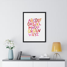 Load image into Gallery viewer, Alphabet Print | Framed Vertical Poster
