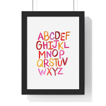 Load image into Gallery viewer, Alphabet Print | Framed Vertical Poster