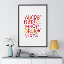 Load image into Gallery viewer, Alphabet Print | Framed Vertical Poster