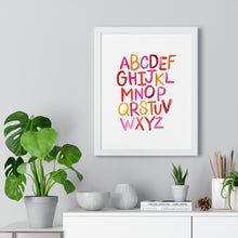 Load image into Gallery viewer, Alphabet Print | Framed Vertical Poster