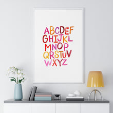 Load image into Gallery viewer, Alphabet Print | Framed Vertical Poster