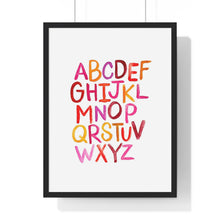 Load image into Gallery viewer, Alphabet Print | Framed Vertical Poster