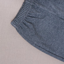 Load image into Gallery viewer, Elasticized waist of charcoal baby pants