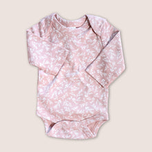 Load image into Gallery viewer, pink baby onesie with white floral design