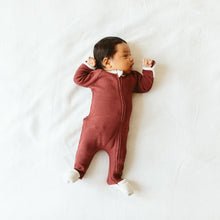 Load image into Gallery viewer, Thermal Organic Bamboo Zippered Footie Pajamas