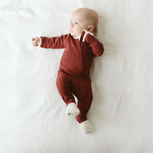 Load image into Gallery viewer, Thermal Organic Bamboo Zippered Footie Pajamas