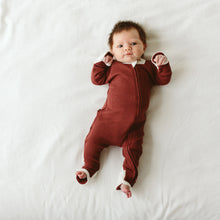 Load image into Gallery viewer, Thermal Organic Bamboo Zippered Footie Pajamas
