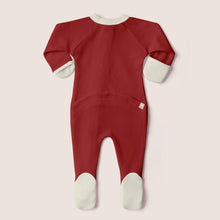 Load image into Gallery viewer, Thermal Organic Bamboo Zippered Footie Pajamas