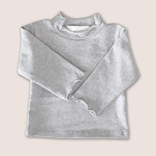 Load image into Gallery viewer, Baby mockneck grey cotton long sleeved shirt