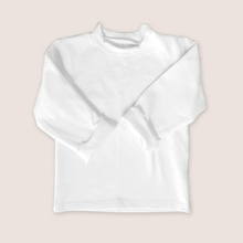 Load image into Gallery viewer, Baby mockneck white cotton long sleeved shirt