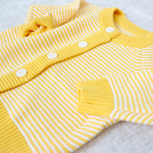 Load image into Gallery viewer, Yellow striped cotton button down baby cardigan