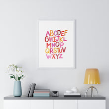 Load image into Gallery viewer, Alphabet Print | Framed Vertical Poster