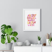 Load image into Gallery viewer, Alphabet Print | Framed Vertical Poster
