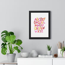 Load image into Gallery viewer, Alphabet Print | Framed Vertical Poster