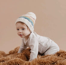 Load image into Gallery viewer, Knit Striped Retro Pom Pom Hat
