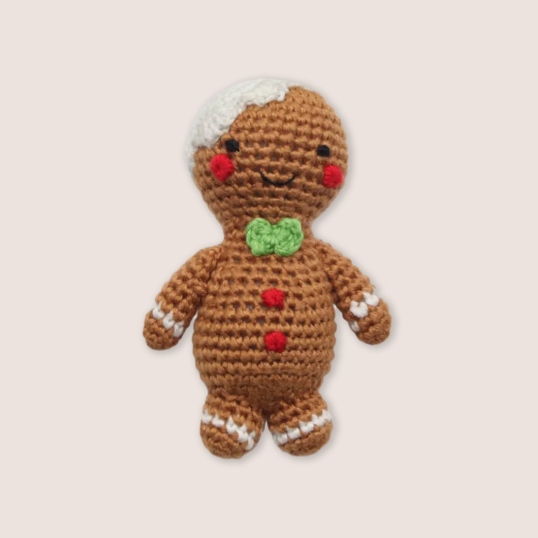 Gingerbread Man Teething Rattle