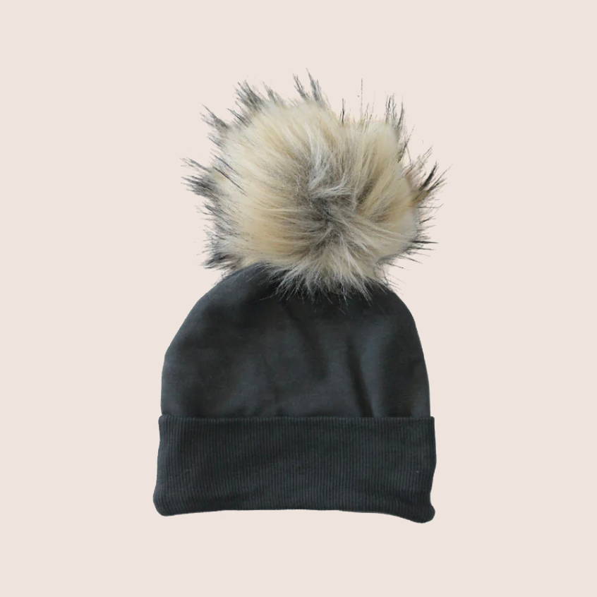 Baby Lightweight Fleece-Lined Winter Pom Pom Hat