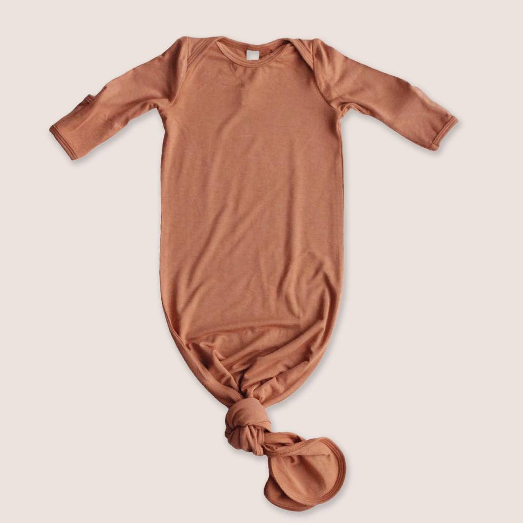 Newborn Baby Bamboo-Jersey Knotted Gown