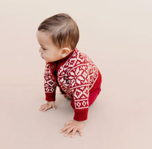 Load image into Gallery viewer, Red Snowflake Cardigan | Baby &amp; Toddler
