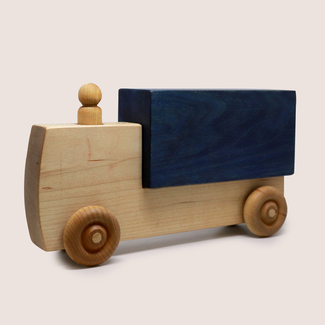 Montessori Wooden Toy Truck with Removable Cargo and Person
