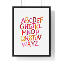 Load image into Gallery viewer, Alphabet Print | Framed Vertical Poster
