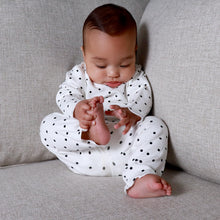 Load image into Gallery viewer, Baby Polka Dot Lightweight Ribbed Pajamas | Scalloped Cuffs
