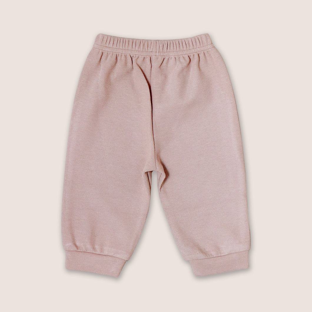 Baby camel pants with elasticized waist and banded leg opening
