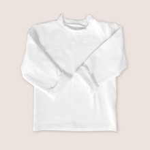 Load image into Gallery viewer, Baby mockneck white cotton long sleeved shirt
