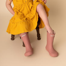 Load image into Gallery viewer, toddler putting on pink rainboots
