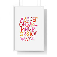 Load image into Gallery viewer, Alphabet Print | Framed Vertical Poster
