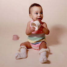 Load image into Gallery viewer, Baby Pastel Knit Striped Romper
